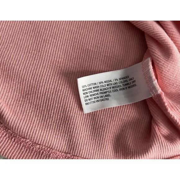 A New Day 2X Pink Ribbed Short Sleeve Scoop Neck Tee T-Shirt Plus Size Basic - Picture 3 of 4